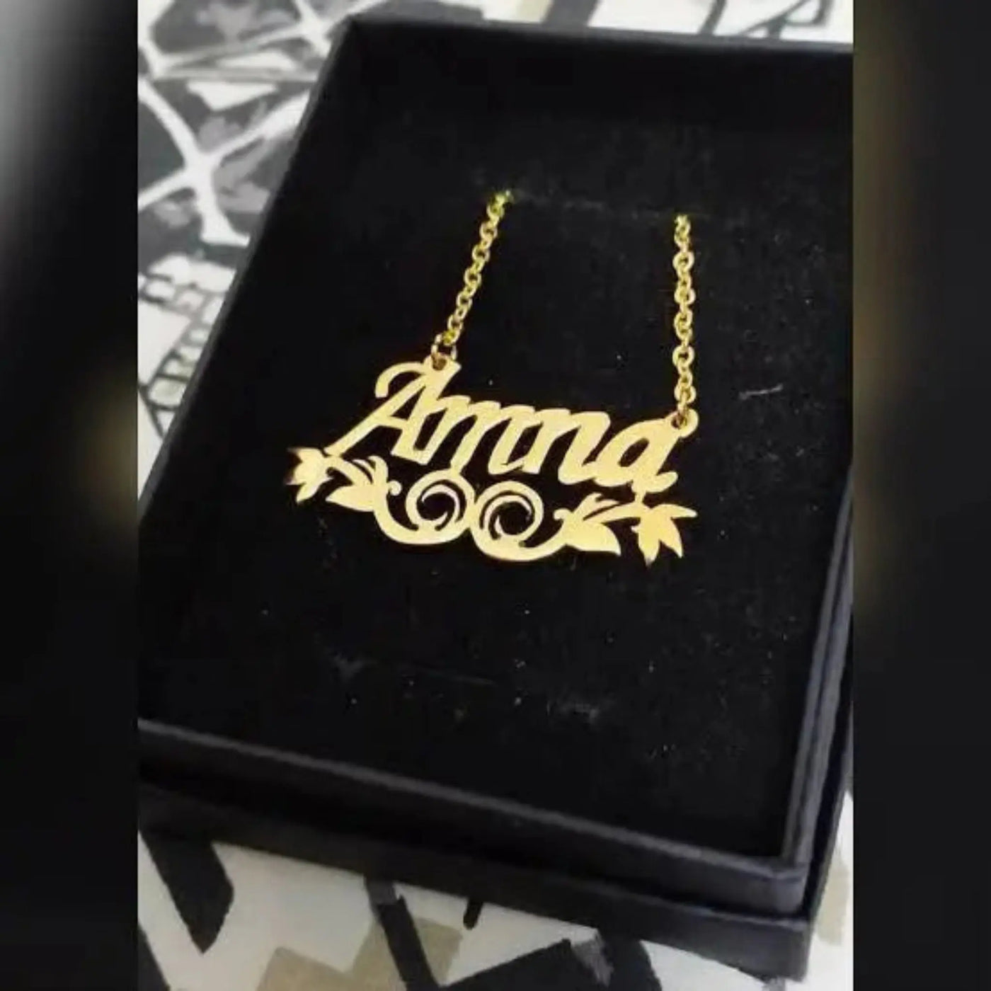 "Handmade name pendant with a minimalist and stylish design."