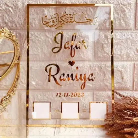 Handmade acrylic Nikkah thumb impression frame.