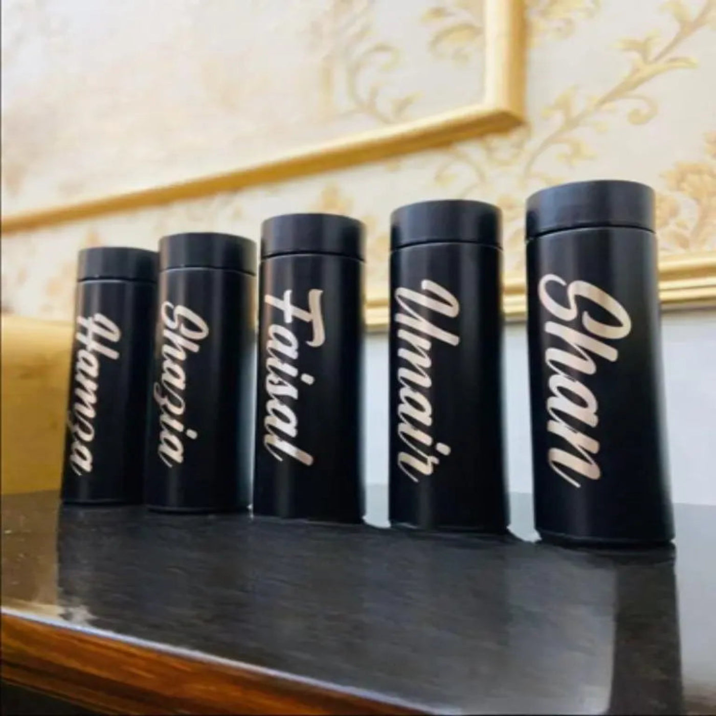 "Customized stainless steel water bottle with touch temperature display"